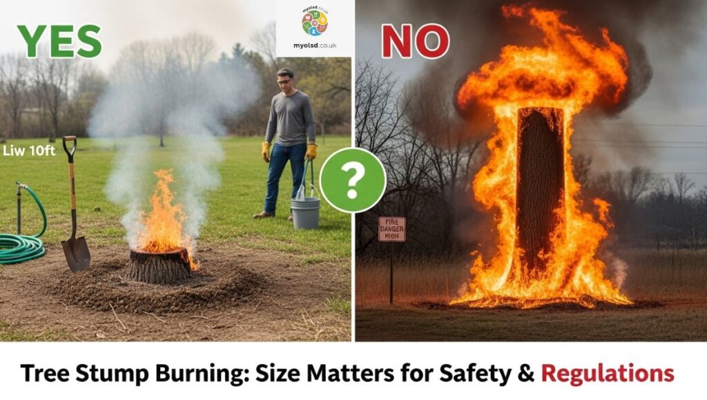 Can I Burn My Tree Stump if It Is Less Than 10 Feet Tall? Can I Burn My Tree Stump if It Is Less Than 10 Feet Tall?
