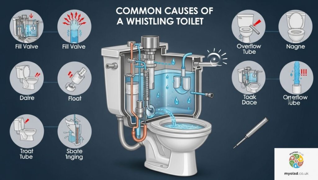 Causes of a Whistling Toilet Causes of a Whistling Toilet
