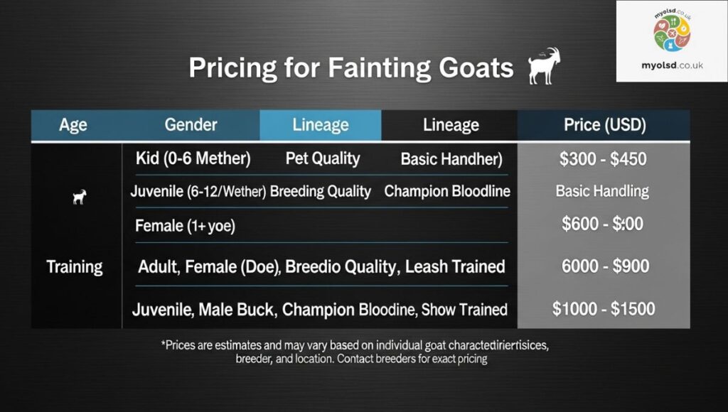 Pricing for Fainting Goats