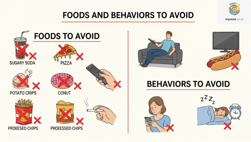 Foods and Behaviors to Avoid Foods and Behaviors to Avoid