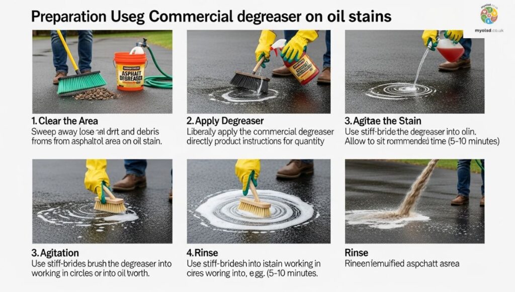 How to Use a Commercial Degreaser on Asphalt Oil Stains How to Use a Commercial Degreaser on Asphalt Oil Stains